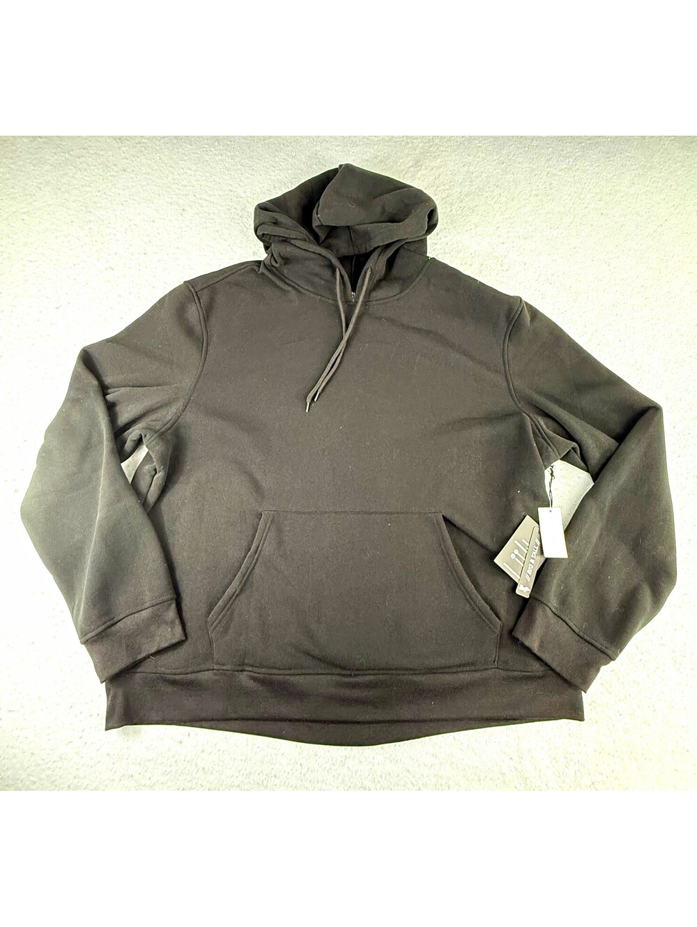 Brooklyn Cloth Men's Pullover Hoodie Black Drawstring Pockets Big & Tall 2XL